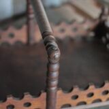 Vintage wooden basket, wooden fruit bowl, kitchen, nature, folk art