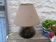 Vintage 1970 Art ceramic bedside lamp Herbarium style