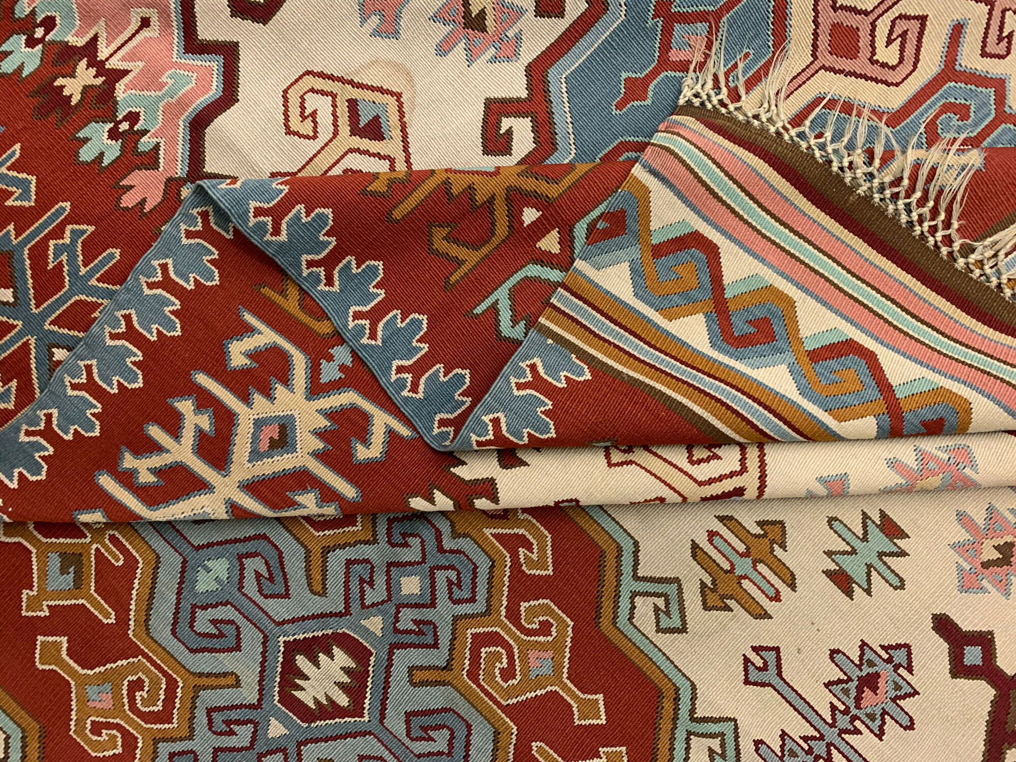 Handmade oriental serbian kilim, handmade flat-woven wool rug- 180x300cm