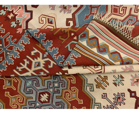 Handmade Oriental Serbian Kilim, Woven Wool Rug