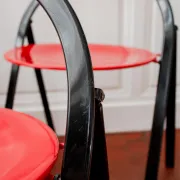 Vintage Clio chairs by Giorgio Cattelan for Cidue, black metal and wood.