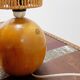Vintage bohemian bedside or table lamp in wood and rope - 1970s