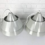 Pair of Zone Pendant Lights in gray, Jo Hammerborg for Fog & Mørup, 1960s