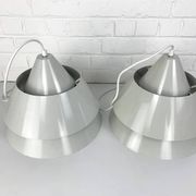 Pair of Zone Pendant Lights in gray, Jo Hammerborg for Fog & Mørup, 1960s