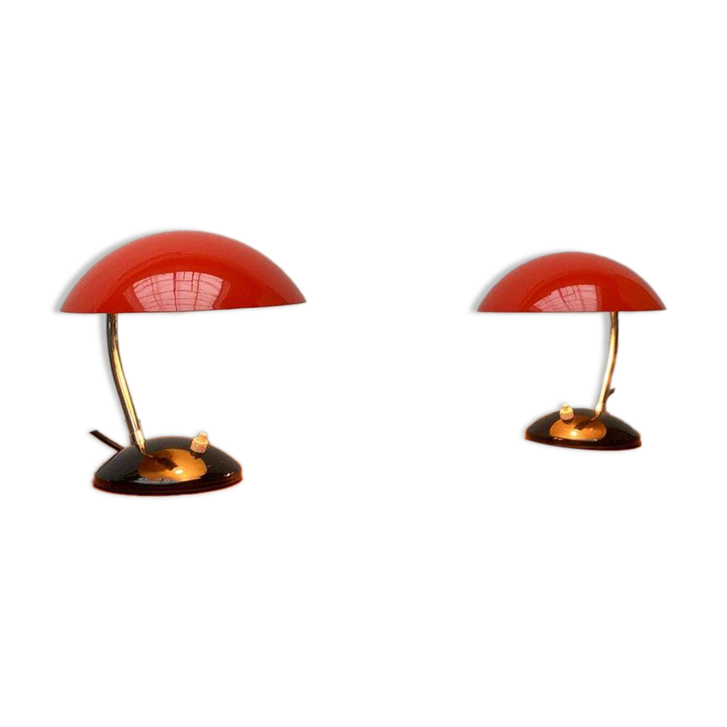 Mid-century minimalist table lamps by Josef Hurka for Drukov, Brno, set of 2.