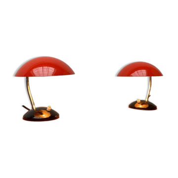 Mid-century minimalist table lamps by Josef Hurka for Drukov, Brno, set of 2.