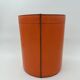 Orange Leather Waste Paper Basket in the Style of a Saddler, in the Taste of Hermès, Ann