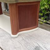 Wall shelf bookcase with brass frieze