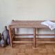 Wooden entrance bench and vintage straw 90 cm