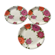 3 dessert plates Villeroy - Boch model orange and violet flowers diam 20.5 cm