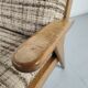 Paire de fauteuils vintage bois tissus 1960s