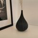 Murano glass vase "Drops" by Stellon Renzo signed Salviati matte black