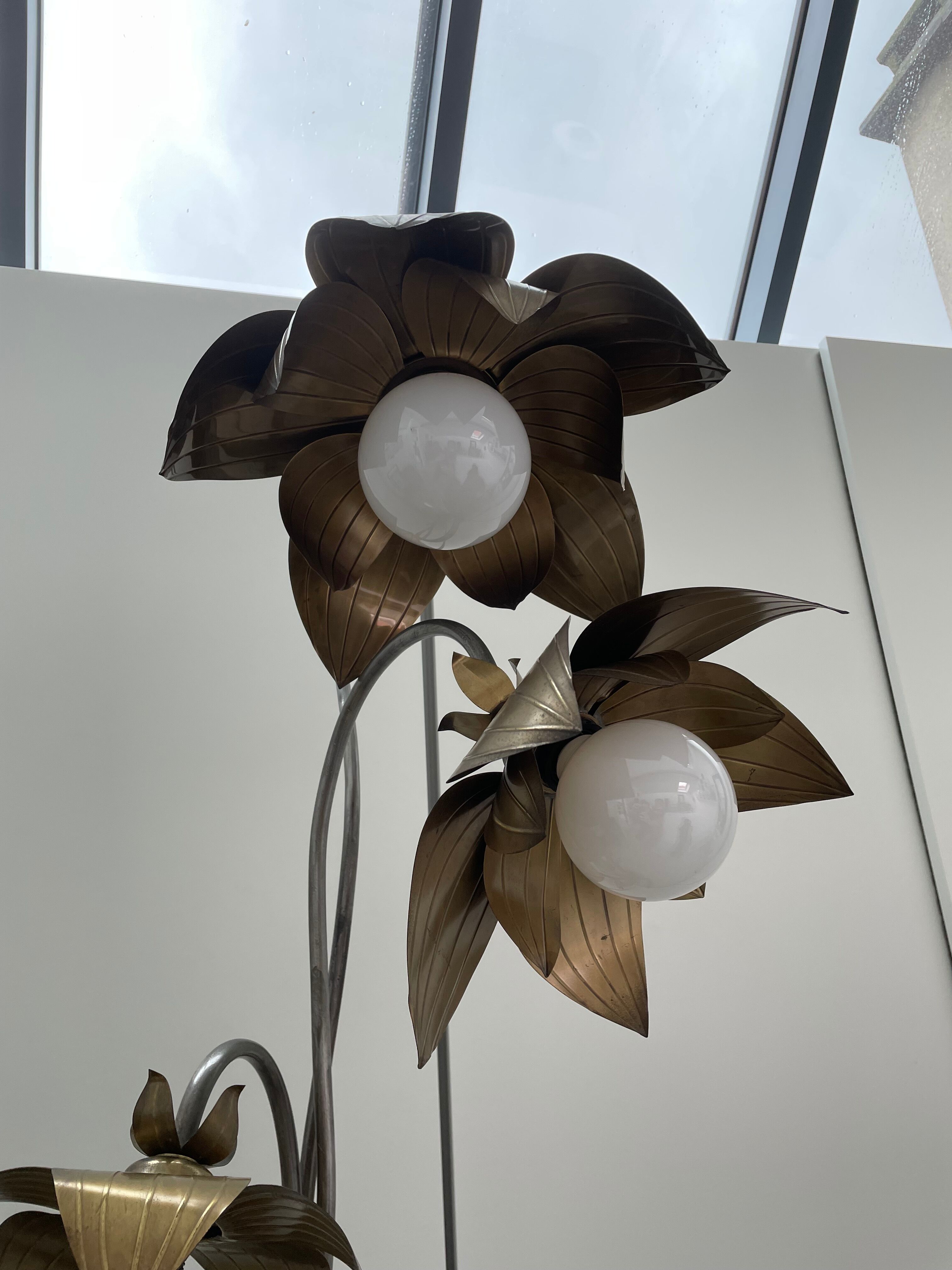 Lampadaire fleurs et plante lampe de plancher de fleur - design années 70