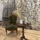 Fauteuil Voltaire Louis Philippe en velours vert bois XIX