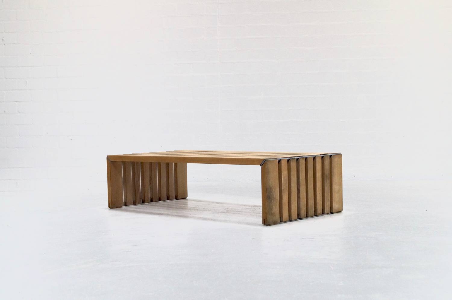 Wood slat bench Walter Antonis for Arspect 1970's