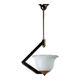 White Murano Glass Ceiling Lamp with Gold Metal Trim – 1980s Italian Vintage Triangular Chandelier
