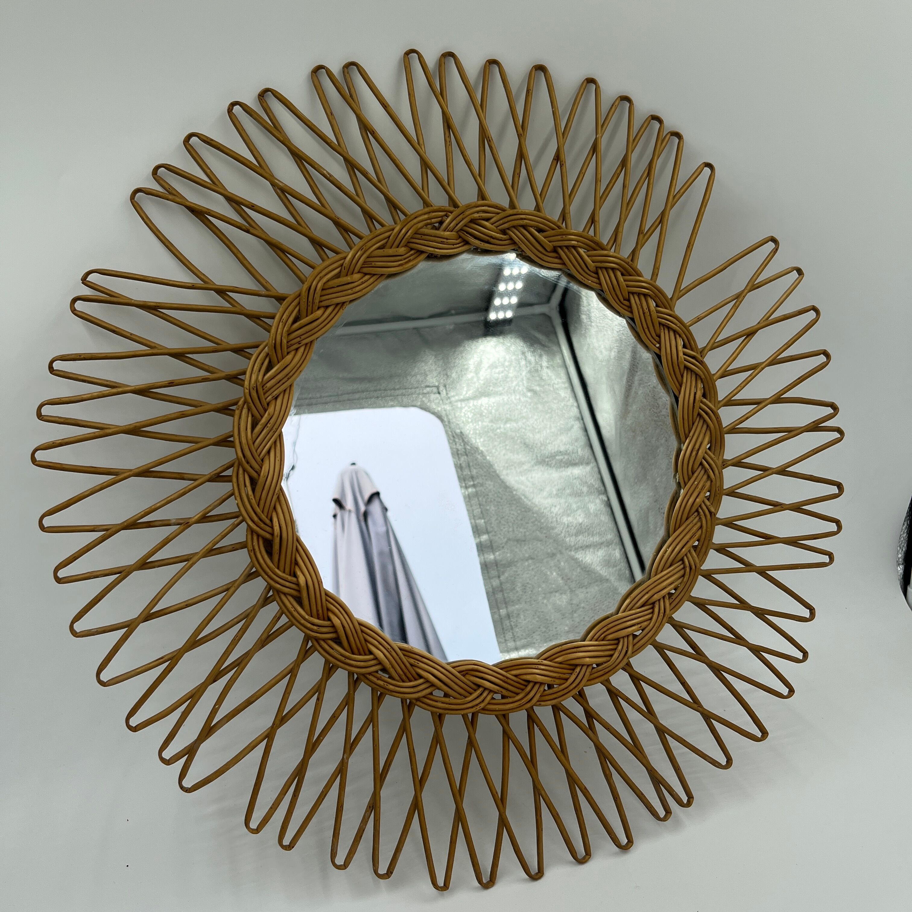 Rattan sun mirror