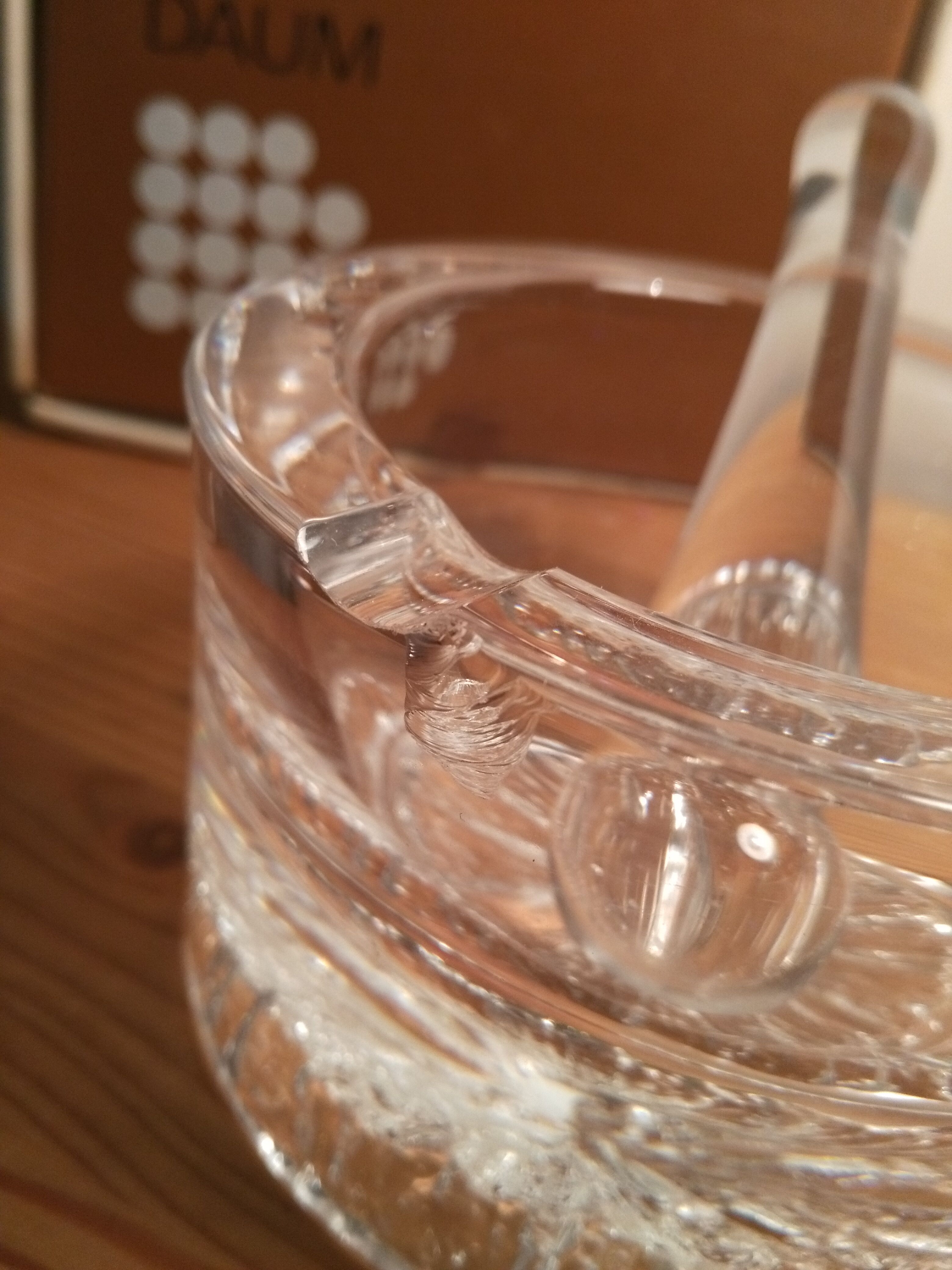 Daum crystal ashtray and pestle
