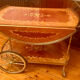 Desserte, chariot de bar marqueterie en fleur
