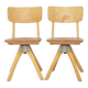 Pair of Vintage Casala Swivel Chairs, 1970s German Industrial Beechwood