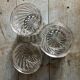3 old bubbled glass jam jars