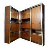 Vintage Scandinavian furniture in two modules in Macassar and chromed metal circa 1960