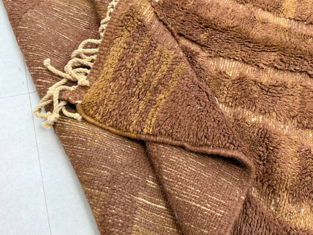 Plain brown Moroccan rug in wool 3/2 Custom-made Moroccan rug