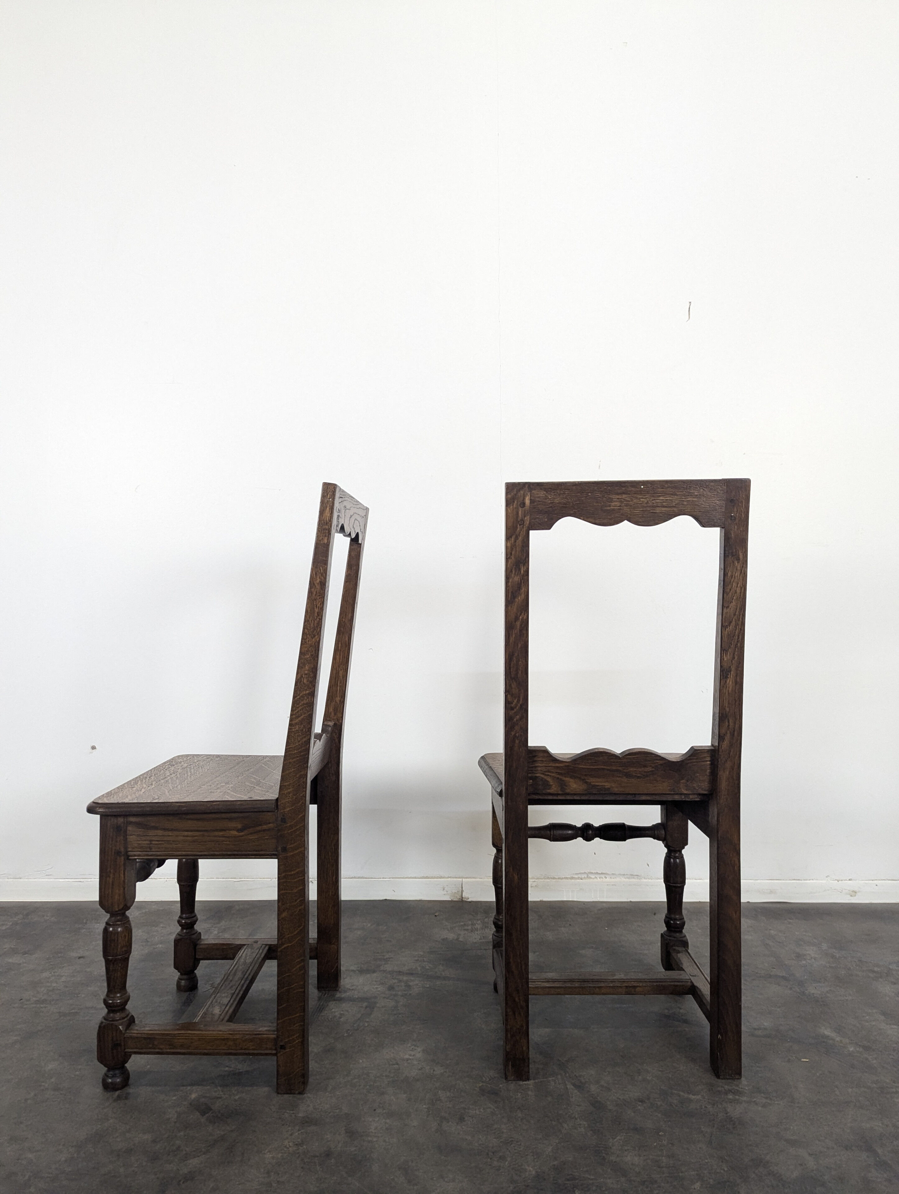 Pair of Lorraine oak chairs