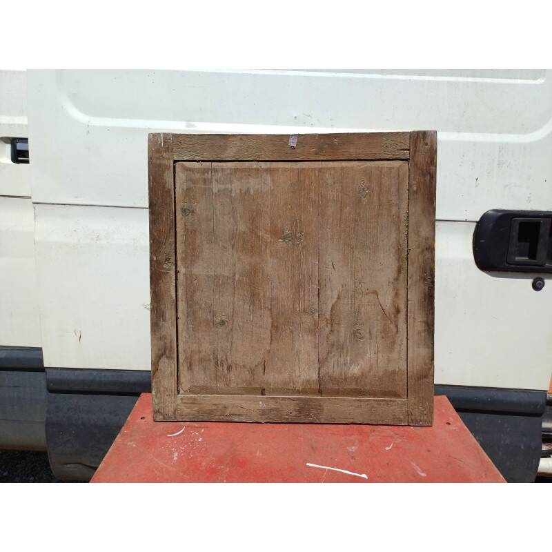 Wooden mirror and gold trim