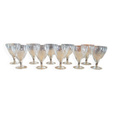 10 antique crystal stemmed glasses