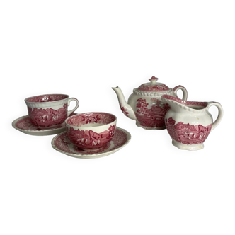 Elegant Adams English Scenic Tea Service Set in Staffordshire Earthenware