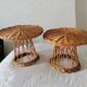 Duo of rattan coffee tables