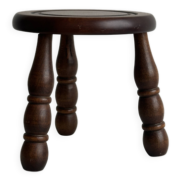 Small antique wooden tripod stool.