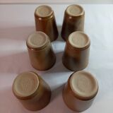 Lot de six gobelets en grès de digoin
