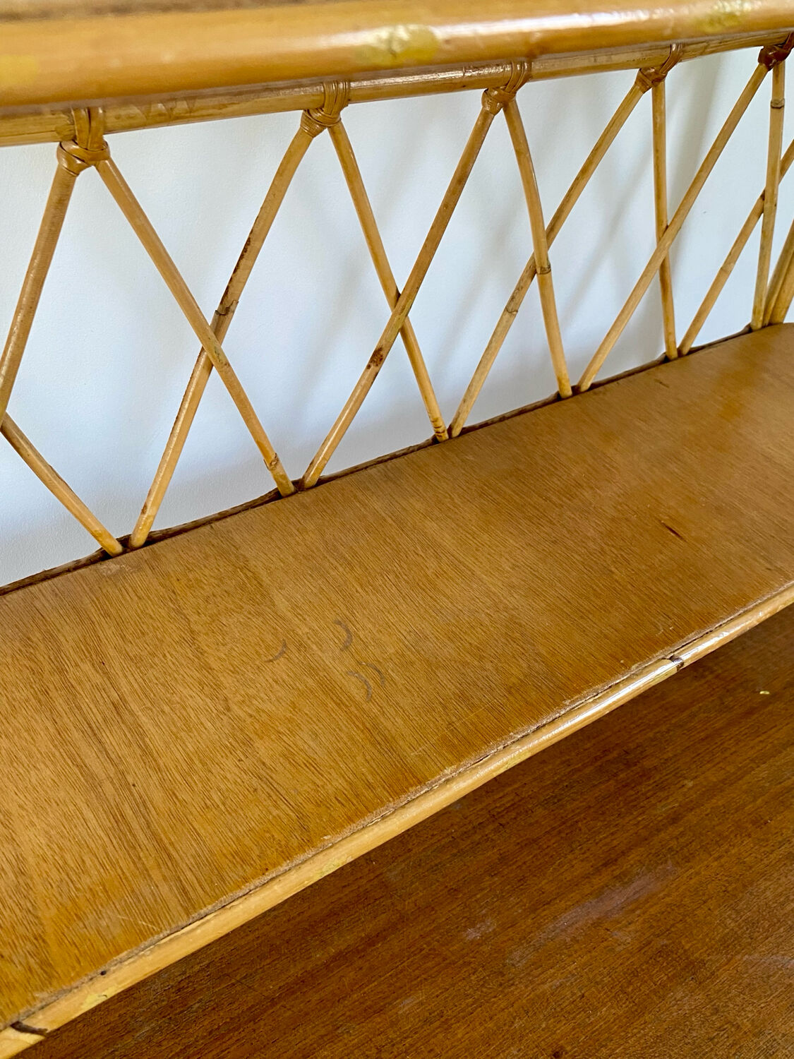 Vintage rattan shelf