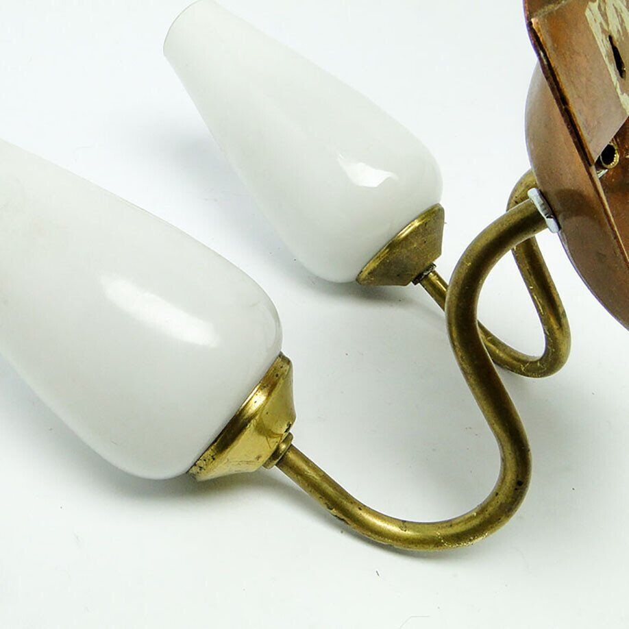Vintage 2-armed wall lamp in brass, 1970s
