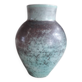 Vase vintage de couleur turquoise signé