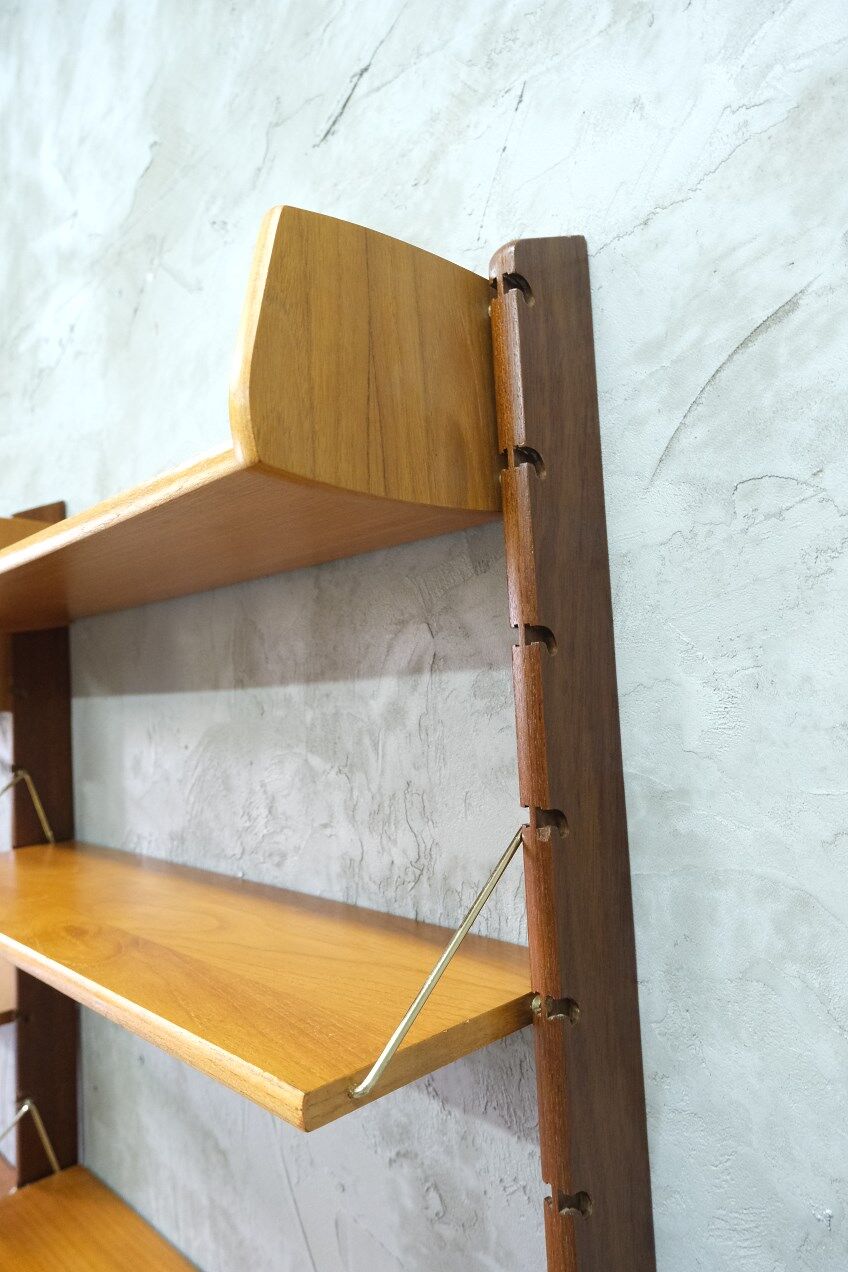 Mid-Century Modular Free-Standing Teak Wall Unit  by John Texmon for Blindheim Mobelfabrik, Norway,