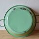 Large vintage basin in green enameled sheet metal