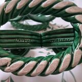 Pair of green rope candlesticks Vallauris