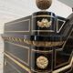 Napoleon III ceremonial showcase in black wood and gilded chiseled bronze XIX century