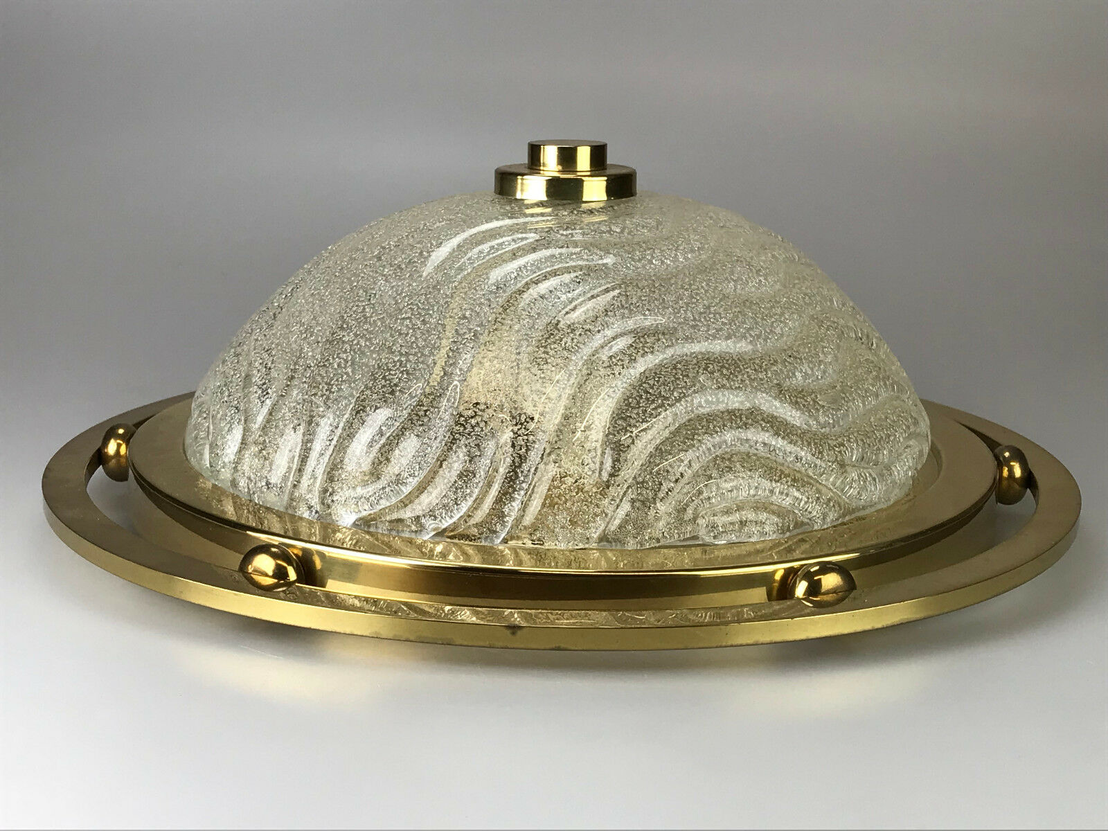 60s 70s Lamp Luminaire Plafoniere Flush Mount Ice Glass Space Age Design