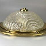 60s 70s Lamp Luminaire Plafoniere Flush Mount Ice Glass Space Age Design