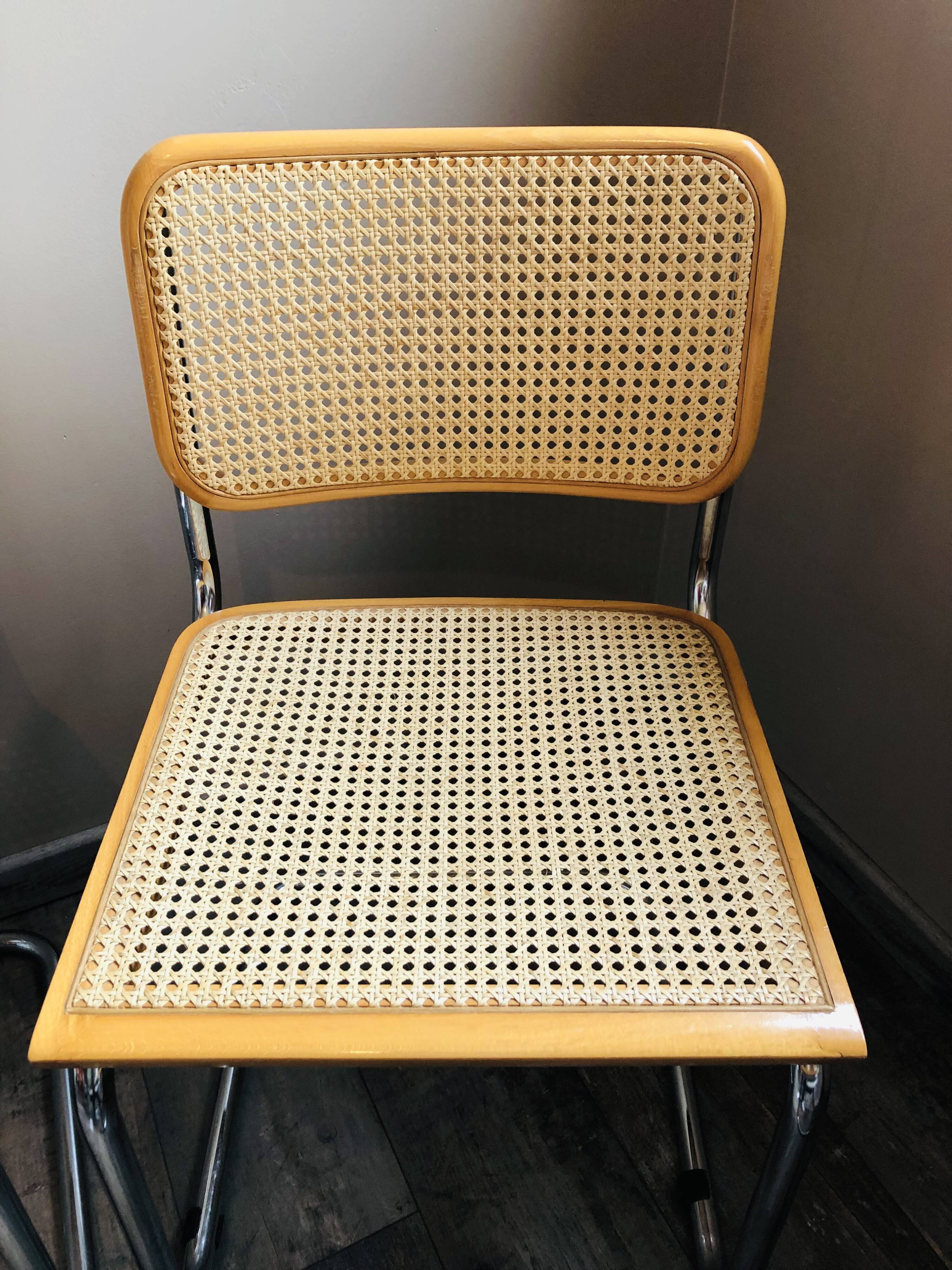 6 chaises B32  de Marcel Breuer - fabrication italienne
