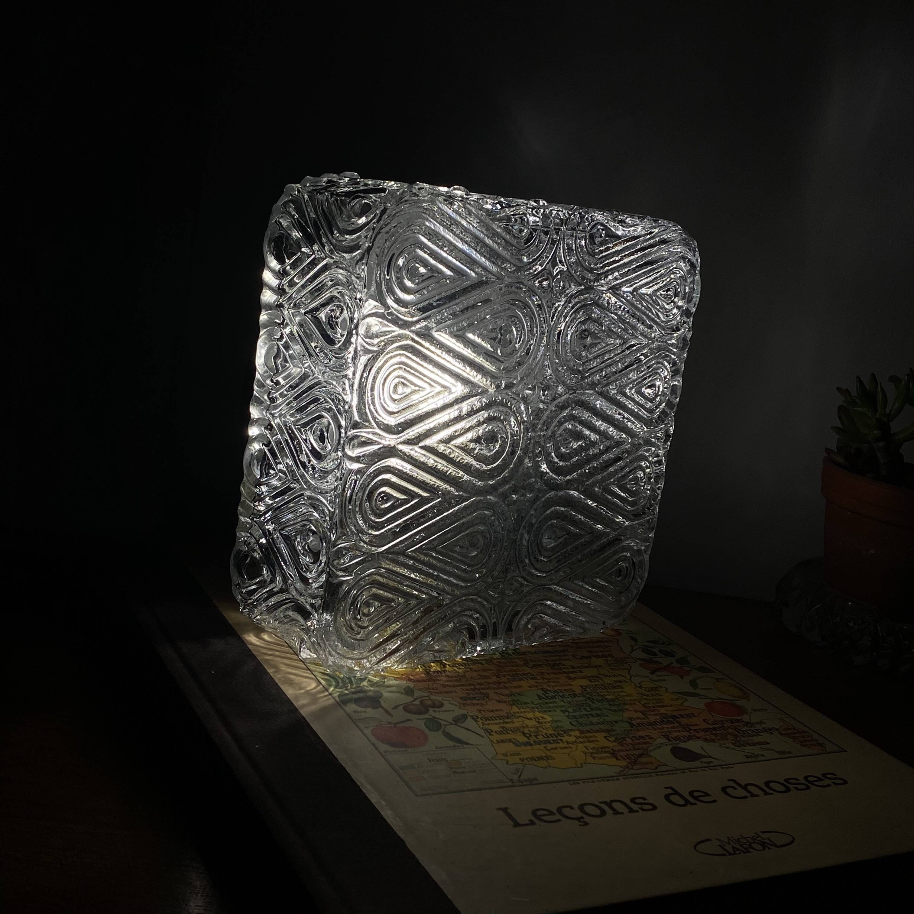 Square wall lamp ceiling light transparent glass vintage fixture