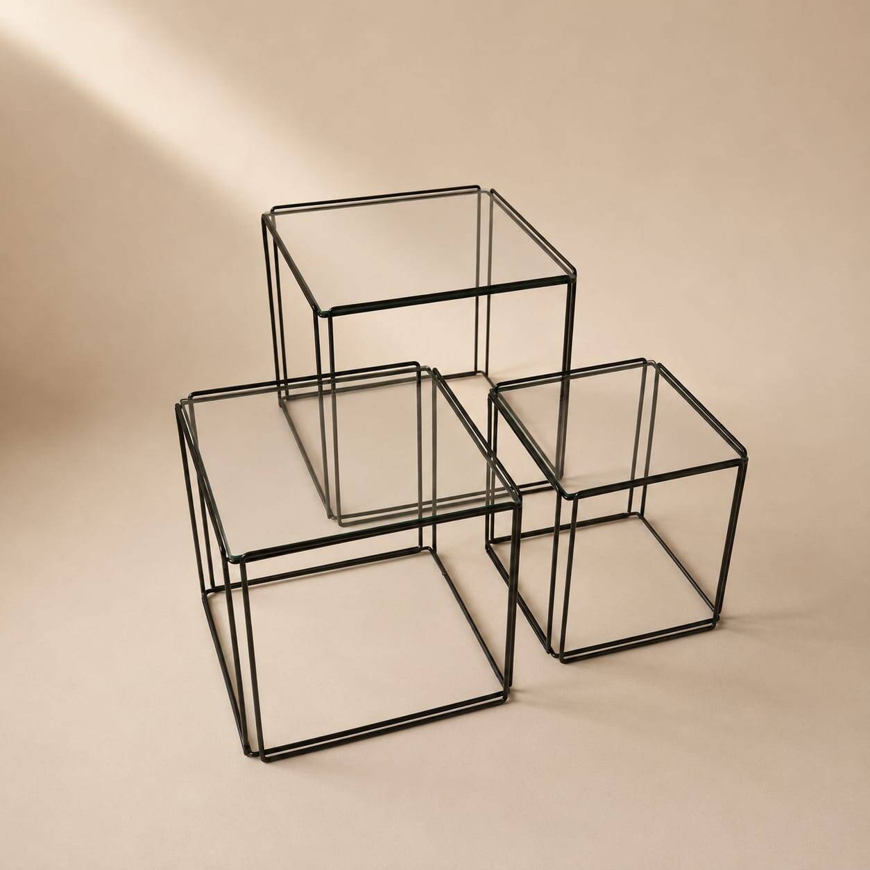 Set of 3 Isocele nesting tables by Max Sauze, 1970s