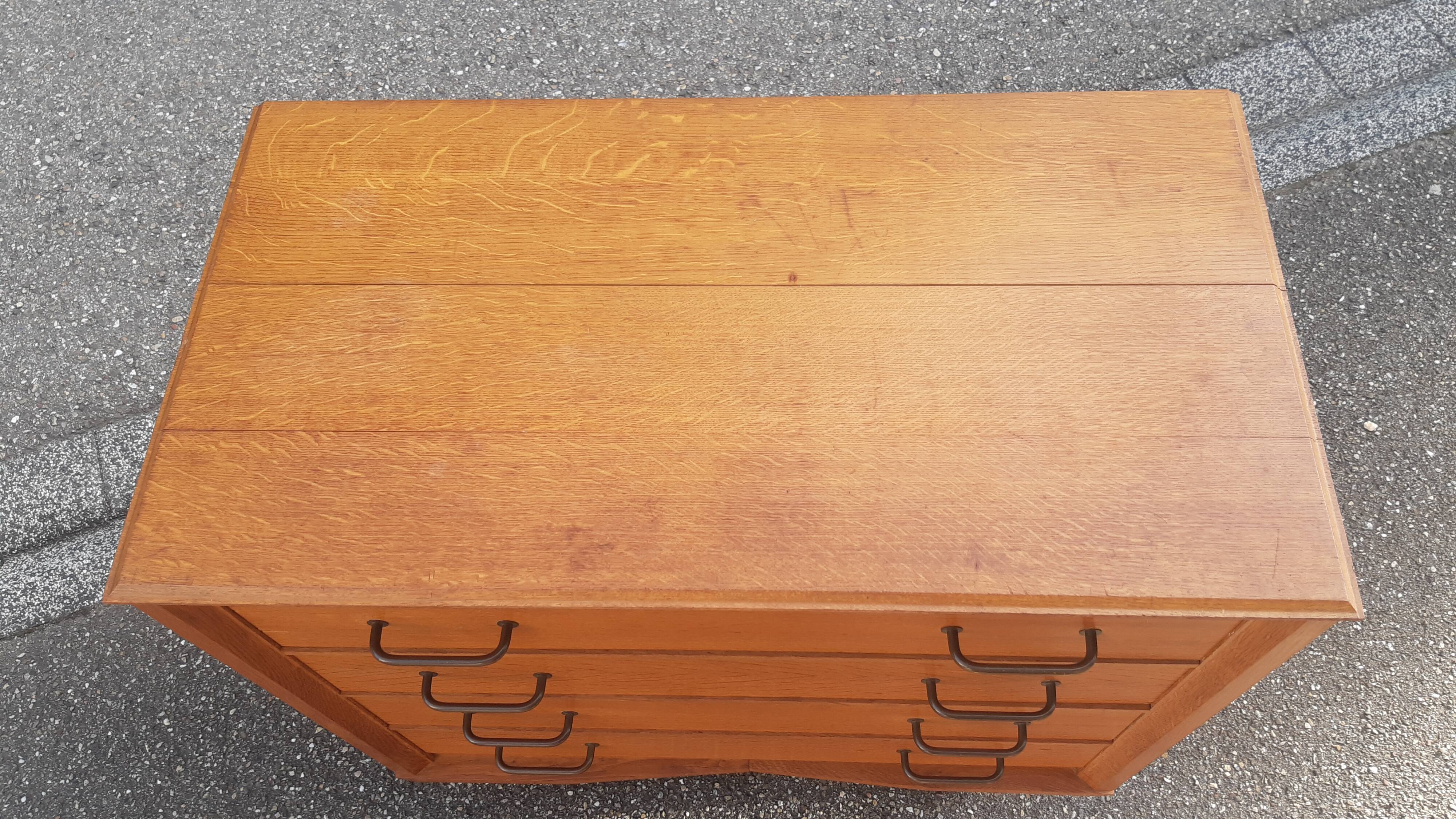 Vintage chest of drawers gilded oak 1950