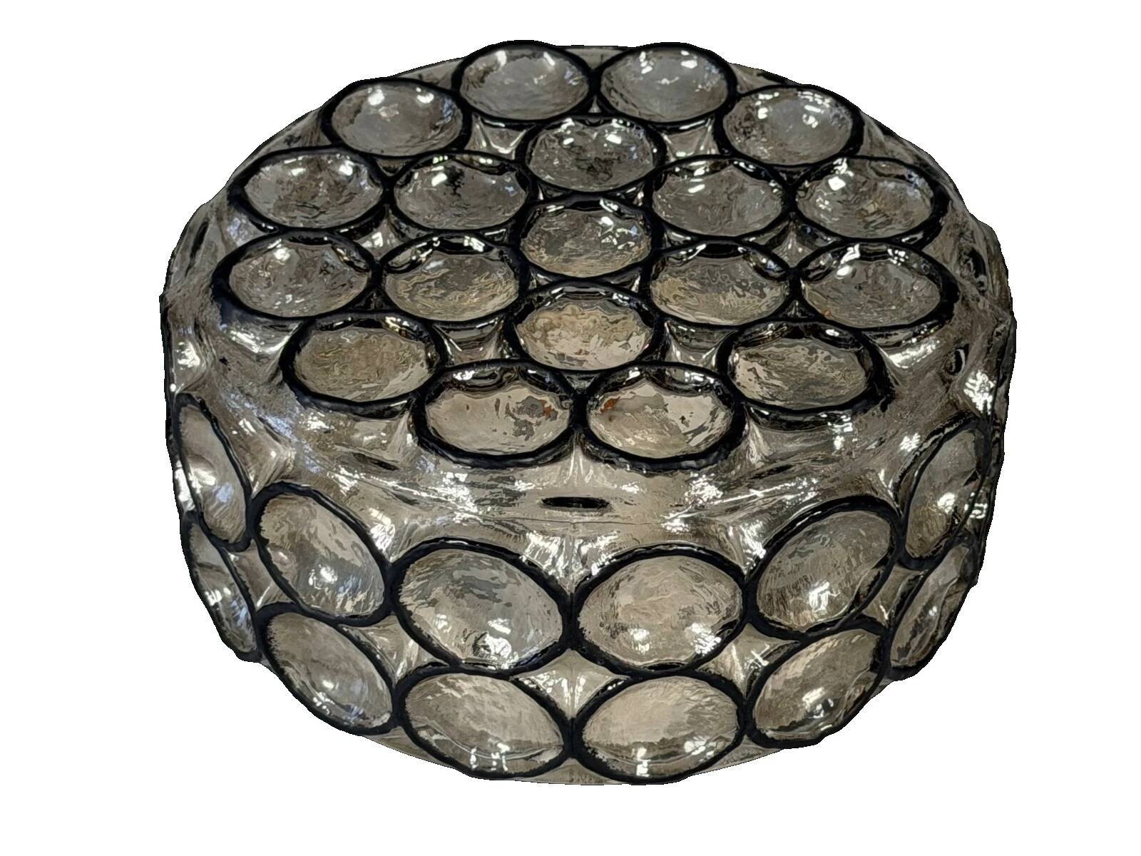 Plafonnier des années 60 70 Glashütte Limburg Allemagne en verre et métal