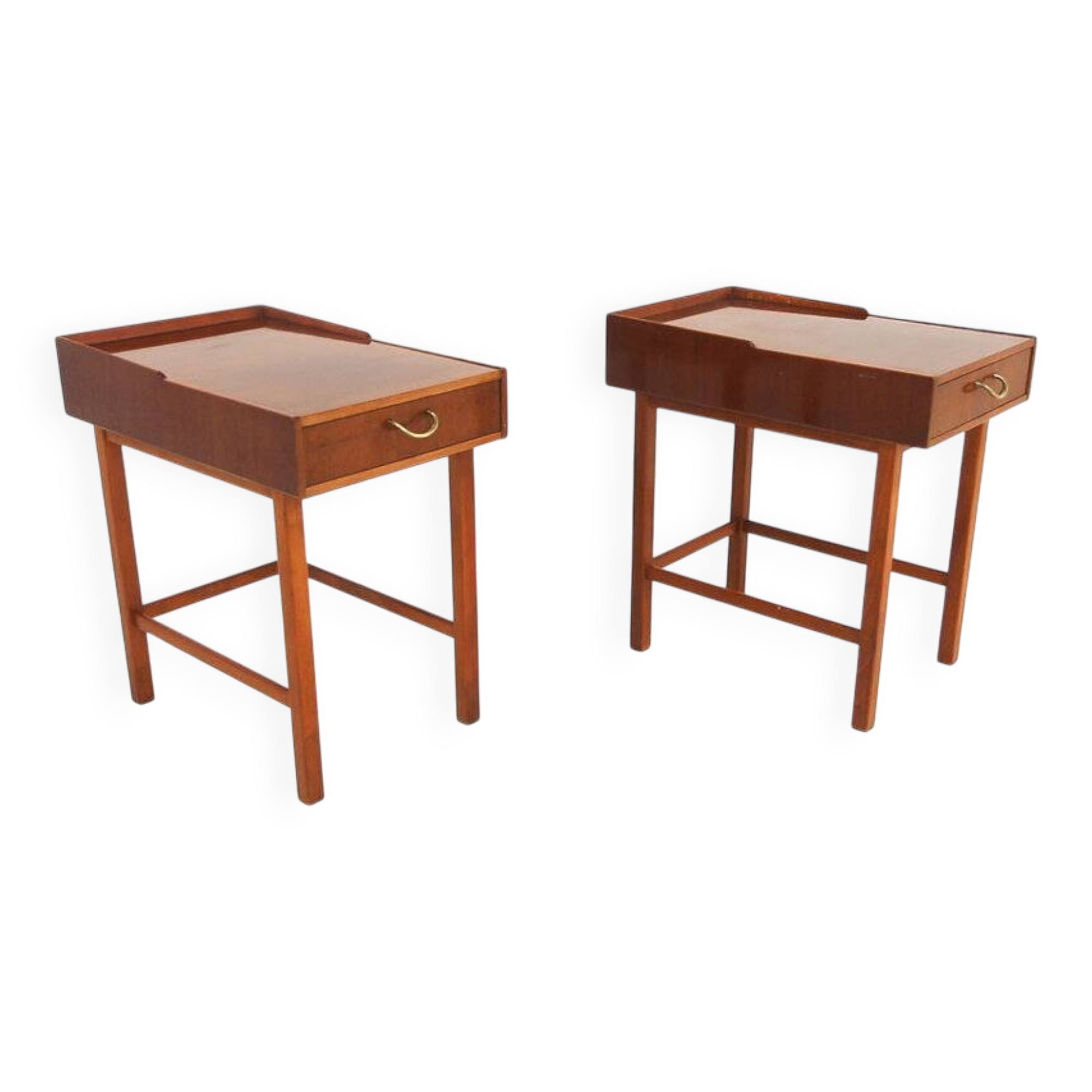 Set of 2 mahogany bedside tables, Sweden, 1960