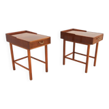 Set of 2 mahogany bedside tables, Sweden, 1960